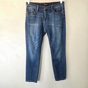 Judy Blue Straight Jean Sz 31 High Rise Dark Blue Wash Casual Stretch Crop Denim